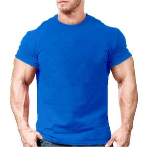 T-shirt de gymnastique en vrac 95% coton 5% élasthanne T-shirts surdimensionnés pour hommes T-shirt blanc à col rond et à manches courtes pour entraînement de gymnastique - Product Image 1