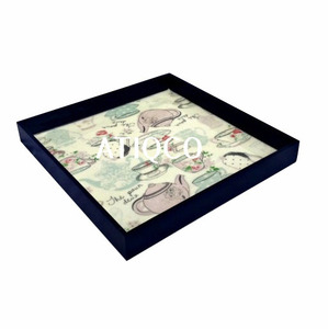 Bandeja de Servir Multifuncional Contemporánea de Madera MDF ATIQCO, Cuadrada, Pintada con Diseño de Elefante, Lacada - Product Image 4