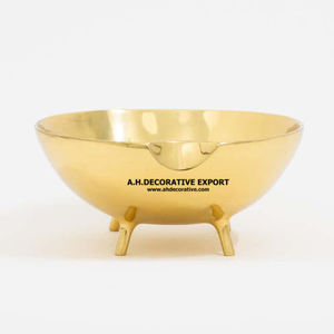 Cuenco redondo de latón para servir, con acabado antiguo ensaladera de mesa, centro de mesa de Metal exterior - Product Image 3