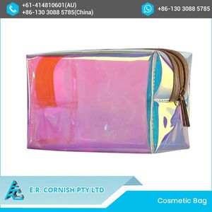 Giá bán buôn TPU cao cấp Holographic mỹ phẩm Laser dây kéo túi hình chữ nhật thân thiện với môi thời trang phong cách với logo mô hình - Product Image 2