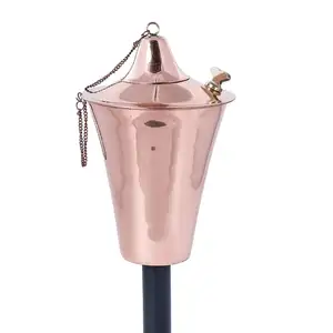 Outdoor Garden Torch with Pole and Matching Snuffer (Smooth Nickel )
