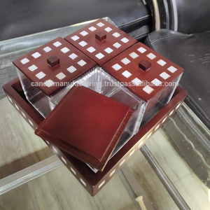 Boîte cadeau de chocolat de luxe du Moyen-Orient fantaisie peinture noix emballage en bois Piano laque Dates Ramadan gâteau stockage en bois plateau de service - Product Image 3