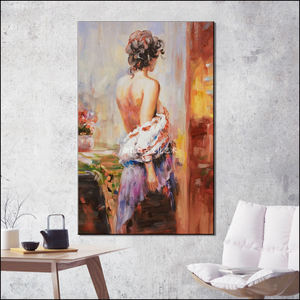 Pintura al Óleo Abstracta de Mujer Desnuda, Pintura al Óleo de la Espalda de una Hermosa Chica para Decoración de Pared de Sala de Estar, Cuadros, Venta al por Mayor de Fábrica - Product Image 2