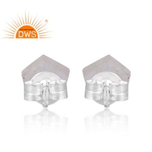 Boucles d'oreilles clous en argent sterling fin et pierre précieuse naturelle aigue-marine, modèle 2026, les plus vendues, pour femmes, fabricant de bijoux - Product Image 5