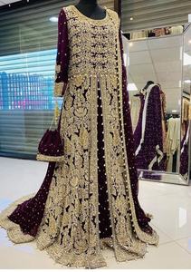 2019 la plus belle veste au sol Lehenga embellie indienne et pakistanaise robe de mariage/fête avec des perles de verre en cristal - Product Image 2