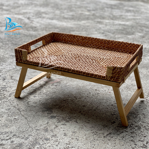 Plateau table Vintage en acier inoxydable, plateau pliant - Product Image 3