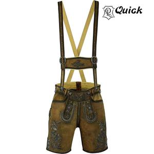 Lederhosen Bávaro de Cuero para Hombre con Bordado, Cintura Media, Cierre de Botones - Traje Tradicional Alemán Auténtico - Product Image 2