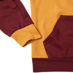 Sudadera con capucha de lana ligera con logotipo personalizado para hombre, jersey con bloques de color, ropa de calle de talla grande, bordado OEM para primavera - Product Image 4