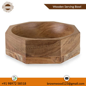 Bol de service en bois de manguier écologique Bol en bois de forme hexagonale du fournisseur indien pour la cuisine Table à manger Utilisation de stockage des aliments - Product Image 3