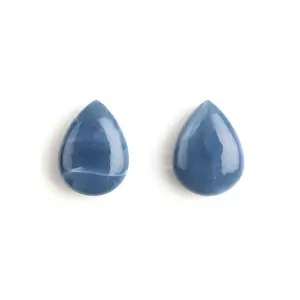 High Quality Amazing Luster 12xmm Smooth Pear Shape Natural Blue Apatite Cabochon Palm Worry Gemstone For Earrings and Ring
