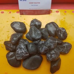 Décoration de maison Vietnam naturelle, décoration de jardin en pierre noire non polie - Product Image 2