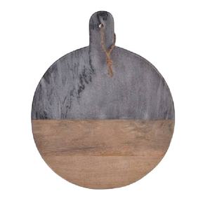 Planche à découper écologique en bois d'acacia et marbre gris Planche à fromage rectangulaire en bambou personnalisable Boîte de cuisine élégante - Product Image 2