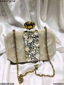 Designer Handmade Resin Evening <b>Bags</b> Unique Stone Patterned Bridal <b>Clutches</b> and <b>Wedding</b> Party Purses Elegant and Stylish - Product Image 4