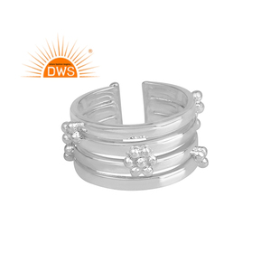 แหวนทำด้วยมือออกแบบเครื่องประดับแหวนซ้อนผู้ค้าส่ง925สเตอร์ลิงออกแบบเครื่องประดับเงินธรรมดาผู้จัดจำหน่าย - Product Image 1