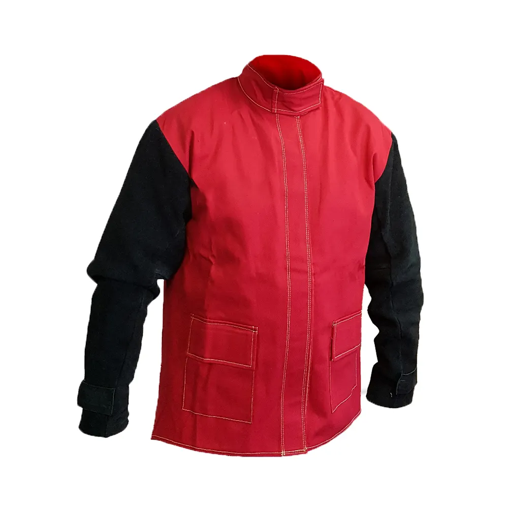 Deri ceket kaynak giyim için Premium erkek güvenlik kıyafetleri <span class=keywords><strong>gri</strong></span> inek bölünmüş tulum takım elbise güvenlik iş günlük