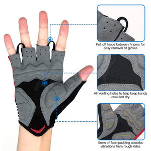 Gants de course unisexes à demi-doigts pour le sport de bicyclette et de moto respirants à demi-doigts - Product Image 3