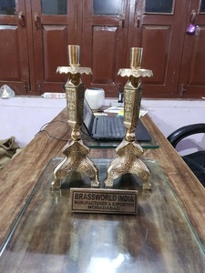 ทองเหลืองเต็มรูปแบบสลักคริสตจักรเทียนติดคริสตจักรอุปกรณ์ Brassworld อินเดีย - Product Image 6