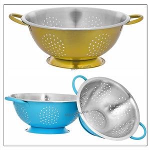 26 cm Stainless Steel <b>Colander</b> Eco-Friendly <b>Metal</b> Kitchen Strainer for Fruits Rice Vegetables - Product Image 6