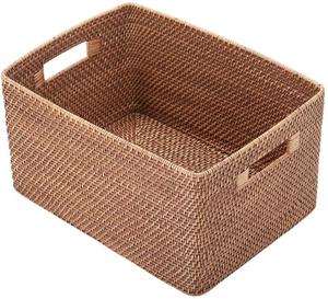 Rectangle Box Shape Vietnam Woven Basket Bamboo Rattan Storage Basket for Home Decor