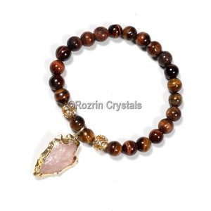 With Good Quality of Tiger Eye with Arrow Gemstone Bracelet : Tiger Eye with Arrow Gemstone Bracelet For Sale - Product Image 1