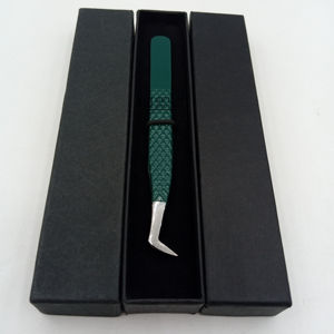 Professionnel Kelly vert poudre revêtement Volume russe Logo personnalisé en acier inoxydable Extension de cils pince à épiler Instruments de beauté - Product Image 1