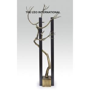 Sculpture en aluminium en forme de feuille, plaquée or, style moderne, décoration de luxe pour la maison, sculpture décorative - Product Image 5