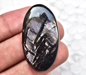 Cabujones de Hiperstena Natural en Negro y Gris para Decoración de Uñas, Alta Calidad, Varias Formas, Tamaños de 20-40 mm - Product Image 1