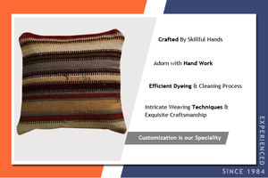 Cojines de algodón de lana tejidos a mano al mejor precio del fabricante Directo/tiro moderno diseño de rayas Festival Floral fino - Product Image 3