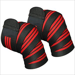 Emballages de genoux avec sangle pour homme et femme, accessoire de musculation, avec crochet et boucle qui soulève les genoux, pour la gymnastique - Product Image 1