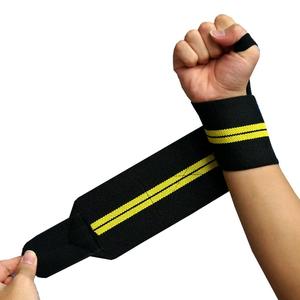 Adjustable Nylon Wrist <b>Wraps</b> With Red Stripes For Weightlifting Gym Use Unisex Velcro Closure - Product Image 3