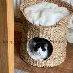 Jacinthe d'eau écologique pour animaux de compagnie, lit pour chat, maison pour chat à deux niveaux, vente en gros, fabriqué au Vietnam - Product Image 6