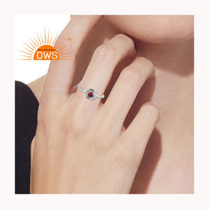 Bague ronde en pierre précieuse rose en topaze rose, argent Sterling 925, couronne cintrée pour anniversaire, fabrication de bague - Product Image 5