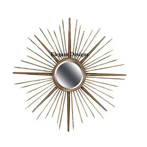 Latest Designer Metal Wall Mirror Gold Powder Coated Handmade Fancy Mirror Classic Stylish Decorative Best Wall Mirror - Product Image 2