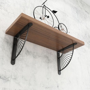 Industrial Decorative Right Angle L-Shaped <strong>Corner</strong> Brace <strong>Wall</strong> Mounted Black Iron Decorative <strong>Shelf</strong> Support - Product Image 6