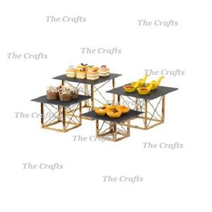 Buffet de hierro negro Elevadores de frutas Tamaño y forma personalizados Soporte de exhibición para servir pasteles a un precio asequible - Product Image 5