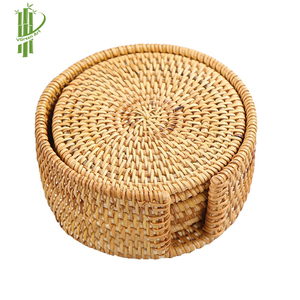 Juego de Manteles Individuales Redondos de Ratán Natural con Diseño Personalizado para Tazas de Té VGREENART VGA Hecho en Vietnam - Product Image 5
