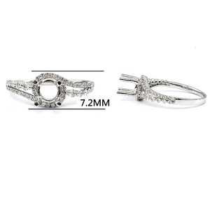 Bague semi-montée en or blanc 18 carats avec diamant véritable, design classique pour femme, finition polie, idéale pour les fêtes, fiançailles, mariage, anniversaire, taille brillant - Product Image 2