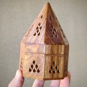 Brûleur d'encens en bois de santal fait main en forme de pyramide, diffuseur aromatique, support en bois toutes saisons, prix bas - Product Image 2