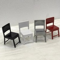 Meubles miniatures en fer et métal brillant, échelle 1:12, mobilier Miniature coloré pour maison de poupée, ensemble de chaises