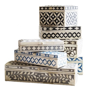Nuevo contenedor de combinación multicolor para uso en el baño, caja con incrustaciones de hueso de joyería para Decoración de mesa, juego de bandejas con cajas - Product Image 4