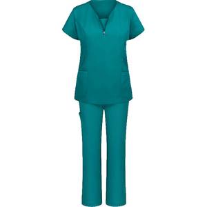 Uniforme Médico de Entrega Rápida, Uniforme de Trabajo con Cuello en V para Mujer, Algodón y Elastano, Manga Larga, Conjunto de Uniforme de Hospital - Product Image 4