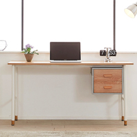 Bureau d'ordinateur portable à cadre circulaire, mobilier de bureau et de maison, design moderne en métal et bois, réglable en hauteur, finition poudrée