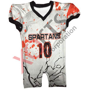 Superbes uniformes personnalisés de football américain à manches courtes respirants avec des vêtements de sport imprimés par sublimation de style jaune noir unique - Product Image 3