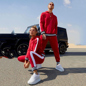 Wholesale 2021 Side Stripe & Hem Stripe Latest Design Couples Tracksuits With Your Own Logo - Product Image 2