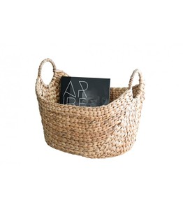 Woven Water Hyacinth Basket With Handles for Storage of Clothes <b>Books</b> a Decorative Items for Art Concept Made in Vietnam - Product Image 6
