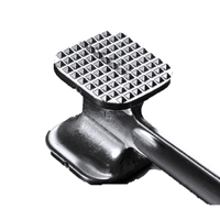 Martillo Ablandador de Carne Manual Kwang Hsieh, Estilo Rompehuesos para Pollo, Ecológico, de Aleación de Aluminio Brillante Plateado, Fundido a Presión, Grabado con Láser