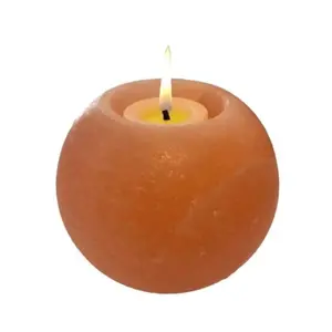 Tempat Lilin Garam Himalaya, Bentuk Apple, Teh Garam Himalaya, Kristal Alami Merah Muda, Batu Garam Lilin, Lampu Teh