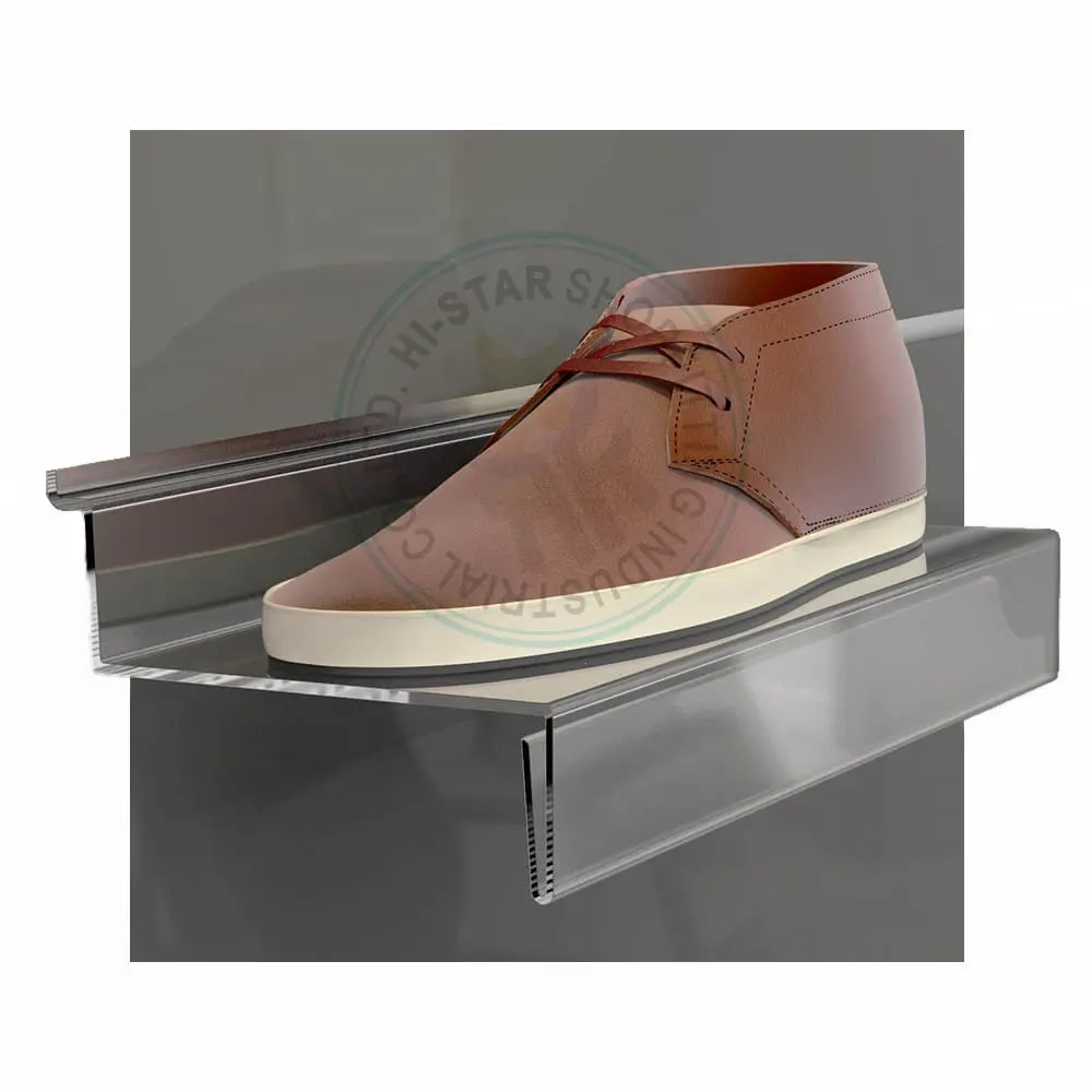 Muur Slatwall Display Acryl Schoenen Rek Voor Winkel