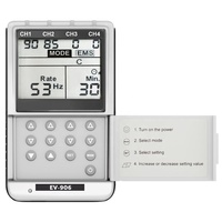 Appareil TENS & EMS 4 canaux EV-906 avec 8 modes pour le soulagement de la douleur et le renforcement musculaire, équipement de physiothérapie