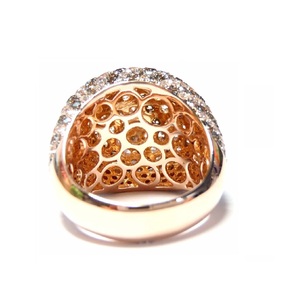 Luxury 18k Solid Rose Gold Brown and White Diamond Fancy Classic Cocktail <b>Ring</b> with Prong Setting for Wedding & Party - Product Image 3